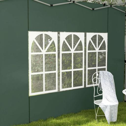 Paredes Laterales para Carpa de 3 x 3 / 3 x 4 m 2 Paneles de Tela Oxford de 295x195 cm con Ventana para Fiestas Verde [7]