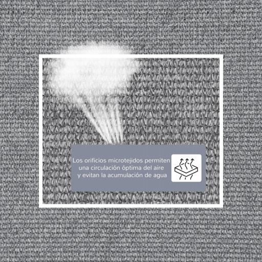 Toldo Vela Rectangular 4x3 m Protección Rayos UV con Bolsa de Transporte Anillas de Acero Inoxidable y Cuerdas Gris [3]