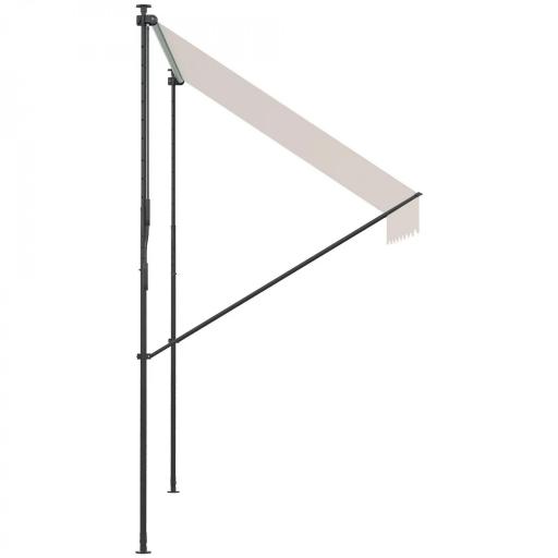 Toldo Manual Retráctil 200x175x210-310 cm Ajustable con Manivela Protección Solar UV40+ para Balcón Terraza Crema [4]