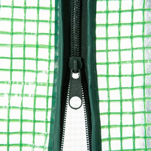 Invernadero de Jardín con 4 Estantes Metálicos Puerta Enrollable y Cubierta de PE Vivero Casero de Terraza para Cultivo Plantas Flores Macetas 80x49x160 cm Verde [6]