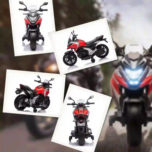 Moto Eléctrica para Niños de +3 Años con Licencia Honda con USB MP3 Luz LED y Velocidad 3 km/h Carga 30 kg Rojo [2]