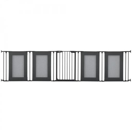 Parque Plegable para Perros de 6 Paneles Convertible en Barrera de Seguridad para Mascotas 117x103x74 cm Negro [8]