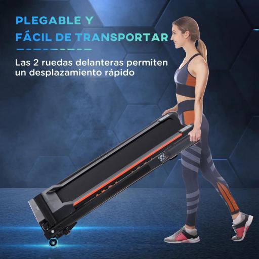 Cinta de Correr Plegable Cinta de Andar 1-6 km/h con Botón de Emergencia Pantalla LCD Control Remoto Potencia de Motor 500W Ahorra Espacio 105x56x108,5 cm Negro [3]