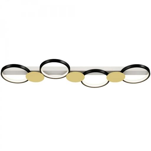 Lámpara de Techo Regulable con 4 Focos Mando a Distancia Modos de Escena 1500 lm 38 W 3000 K-6500 K Negro y Dorado [9]