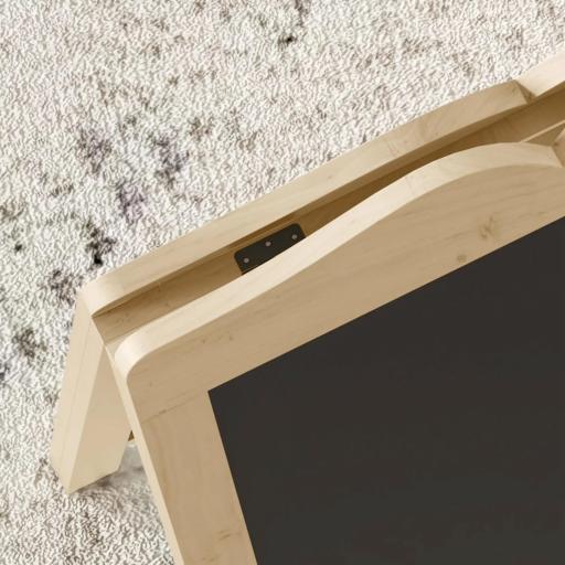 Pizarra Caballete Doble con Marco de Madera Plegable con 8 Tizas Líquidas y 6 Plantillas 51x42x101 cm Natural [7]