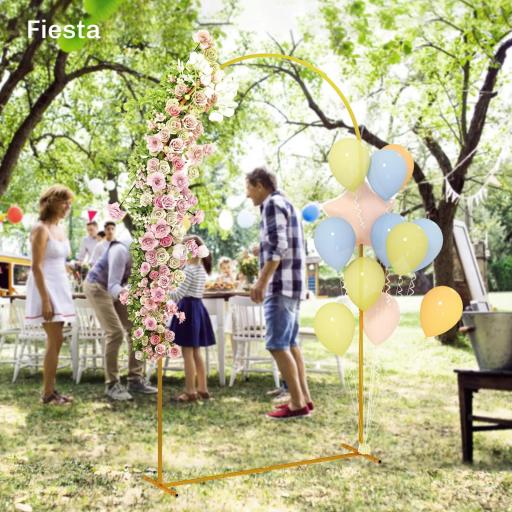 Arco de Jardín de Metal para Rosas Arco de Boda con Recubrimiento en Polvo para Decoración 120x40x220 cm Dorado [4]