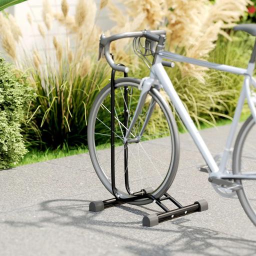 Aparcamiento para Bicicletas Vertical y Horizontal con Ganchos Ajustables para Bicicletas de 24-29 Pulgadas y 700 C Negro [6]