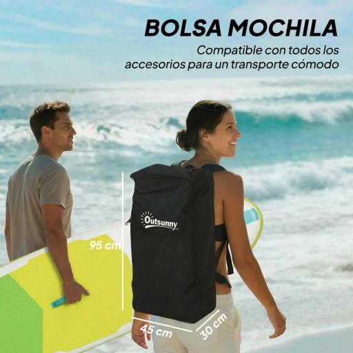 Tabla de Paddle Surf Hinchable 320 cm, con Superficie Antideslizante Remo de Aluminio Ajustable Quilla Bomba y Mochila [1]