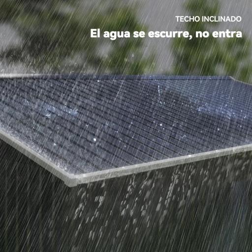 Cobertizo de Jardín 8,3 m² 277x322x192 cm con 2 Puertas Corredizas Base Refuerzo (Suelo NO Incluido) Gris [4]
