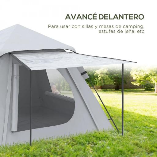 Tienda de Camping Pop-up para 2-3 Personas Impermeable 2000 mm con Bolsa de Trasporte 210x210x150 cm Plata [6]