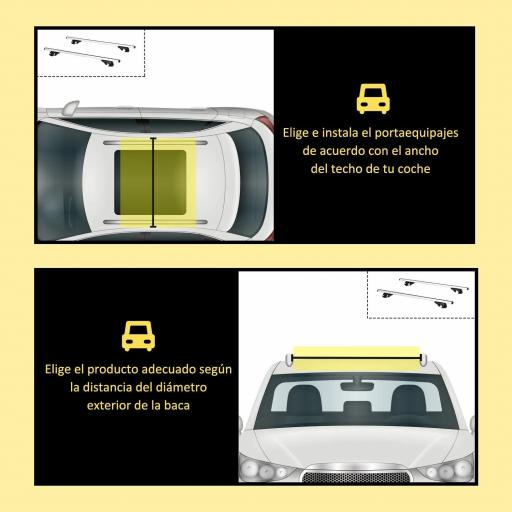 Barras de Techo Universales para Vehículos de Aluminio Bacas Portaequipajes Coche Automóvil Baca para Coche Universales con Cerradura Carga 75 kg 135 cm Plata [5]