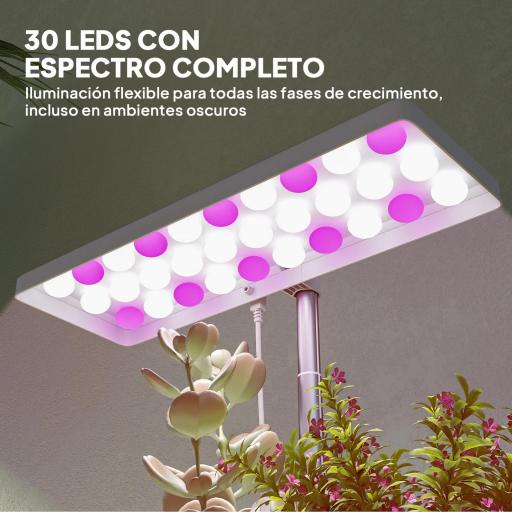Luz de Crecimiento de Espectro Completo 30 LED Ajustable en Altura con Temporizador Automático 5 de Brillo y 3 Cajas [7]
