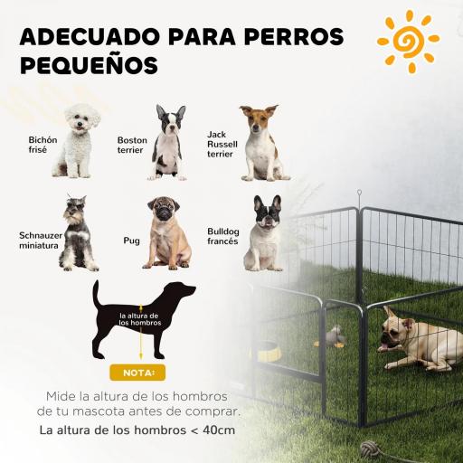 Parque para Perros de 6 Paneles de 60 cm de Altura con Puerta para Interior y Exterior Negro [5]