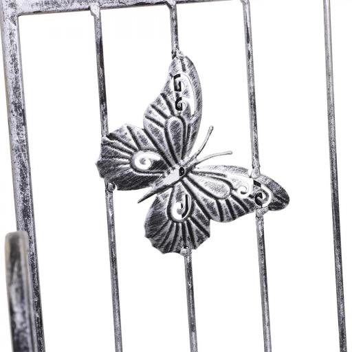 Soporte para Plantas Plegable de 3 Niveles con Estructura de Metal Soporte para Macetas Gris Plateado [6]