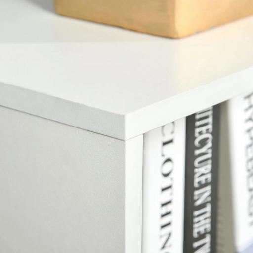 Estantería para Libros con 3 Estantes Abiertos Cajón Librería Moderno para Almacenamiento Juguetes 40x30x129,5 cm Blanco [6]