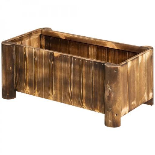 Jardinera Rectangular Arriate de Jardín con 4 Patas para Cultivos Verduras Flores en Jardín Balcón 70x35x30 cm Natural [8]
