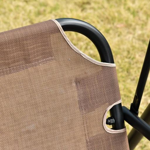 Columpio de Jardín de Exterior de 2 Plazas Silla Balancín con Parasol Techo Ajustable en Ángulo Terraza Balcón Exterior Carga 200 kg 172x110x155 cm Marrón [8]