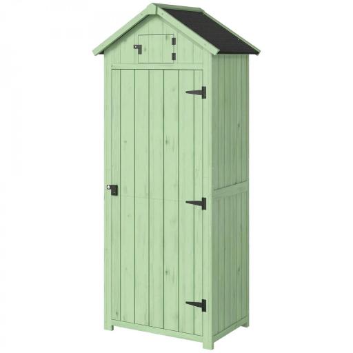 Armario de Jardín de Madera Armario de Almacenamiento Cobertizo de Jardín con Estantes 77x54,2x179 cm Verde [12]