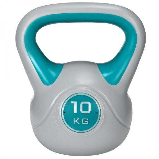 Pesa Rusa 10 kg Revestimiento de PU y Relleno de Arena para Entrenamiento de Fuerza 22x16x26 cm Azul y Gris [8]