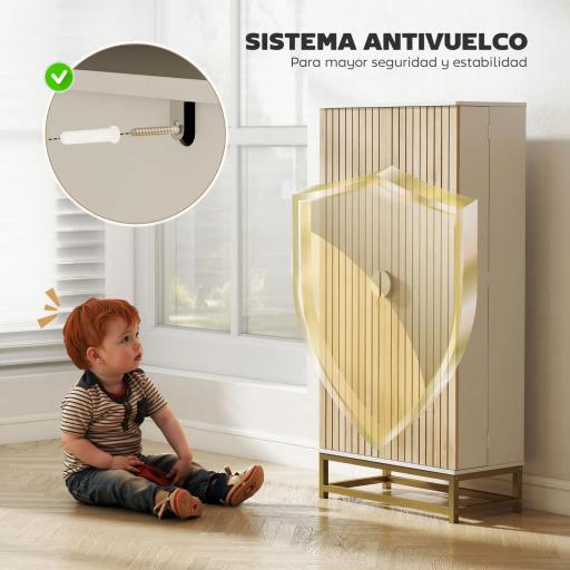 Armario Despensa Cocina con 2 Puertas con 12 Estantes Alacena Moderna con 5 Estantes Ajustables Blanco [5]