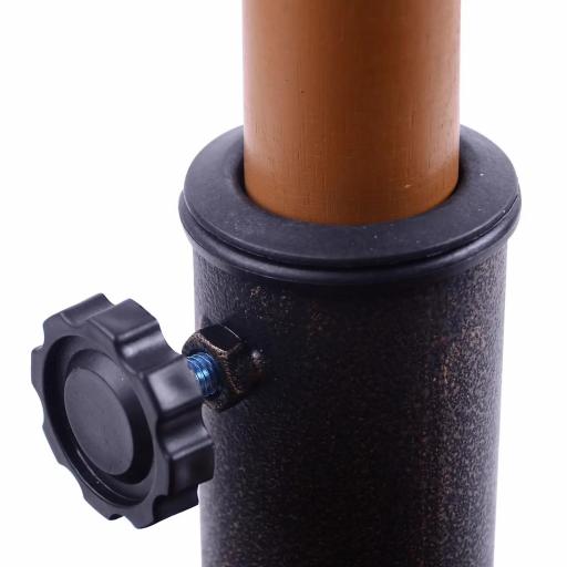 Base para Sombrilla de Jardín Peso Neto 19 kg Soporte de Parasol Apto para Mástil de 38mm/48mm Resina para Terraza Patio Exterior Ø54,5x34 cm Bronce [5]