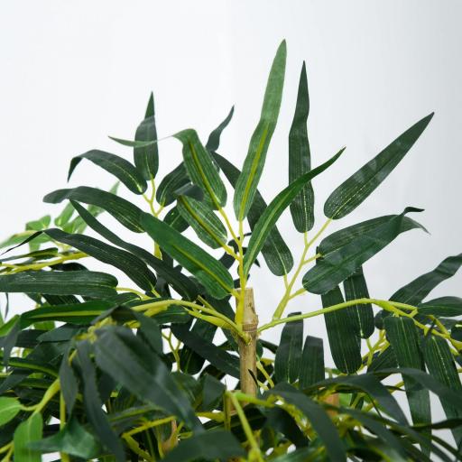 Bambú Artificial 150cm con Maceta Árbol Planta Sintética Realista Decorativa para Casa Oficina Ø18x150 cm Verde [4]