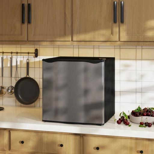 Mini Nevera Silenciosa 46 L Clase E Frigorífico Pequeño con Temperatura Regulable y Puerta Reversible 48x44x49 cm Plata [3]