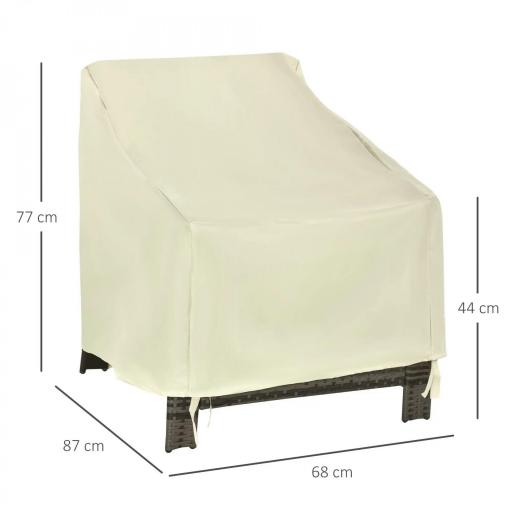 Funda Protectora para Muebles de Jardín 68x87x77cm Funda de Tela Oxford 600D Impermeable para Patio Terraza Color Beige [1]