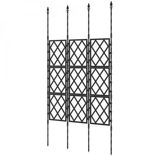 Enrejado de Jardín Plegable Soporte para Plantas Trepadoras con Montaje DIY y Marco de Acero 85x197 cm Negro [9]