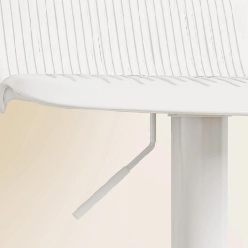 Conjunto de 2 Taburetes Altos de Cocina Giratorios con Respaldo y Altura Ajustable Carga 120 kg para Bar Salón Blanco [7]