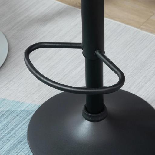 Conjunto de 2 Taburetes de Bar Giratorios con Altura Regulable Sillas Altas Modernas de Comedor con Base Redonda y Reposapiés 46x48x83-104 cm Negro [3]