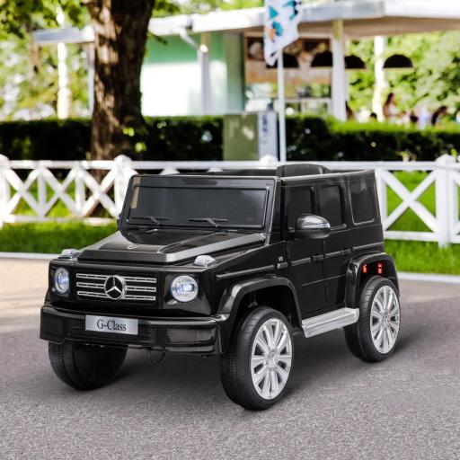 Coche Eléctrico para Niños de Batería 12 V BENZ G500 con Control Remoto Música Bocina 3-5 km/h Carga 30 kg Negro