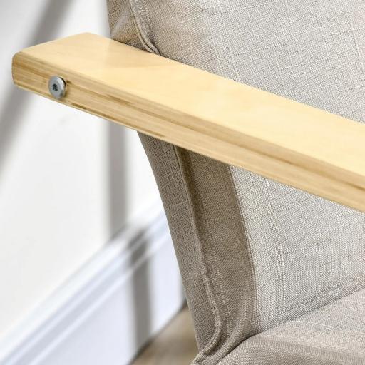 Butaca de Salón con Otomana Sillón con Respaldo Alto Reposabrazos y Almohada Extraíble 67x78x92 cm Gris [5]