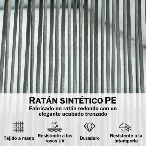 Conjunto de Muebles de Ratán de Exterior Sofá de Esquina con Cojines y Mesa de Centro para Terraza Patio Azul Claro [2]