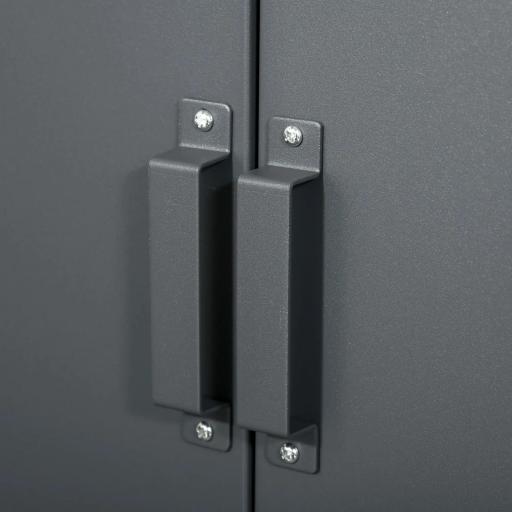 Armario Metálico con Doble Puerta y 2 Baldas Ajustables Mueble Multiusos para Oficina Salón Dormitorio 75x33x110cm Gris [5]