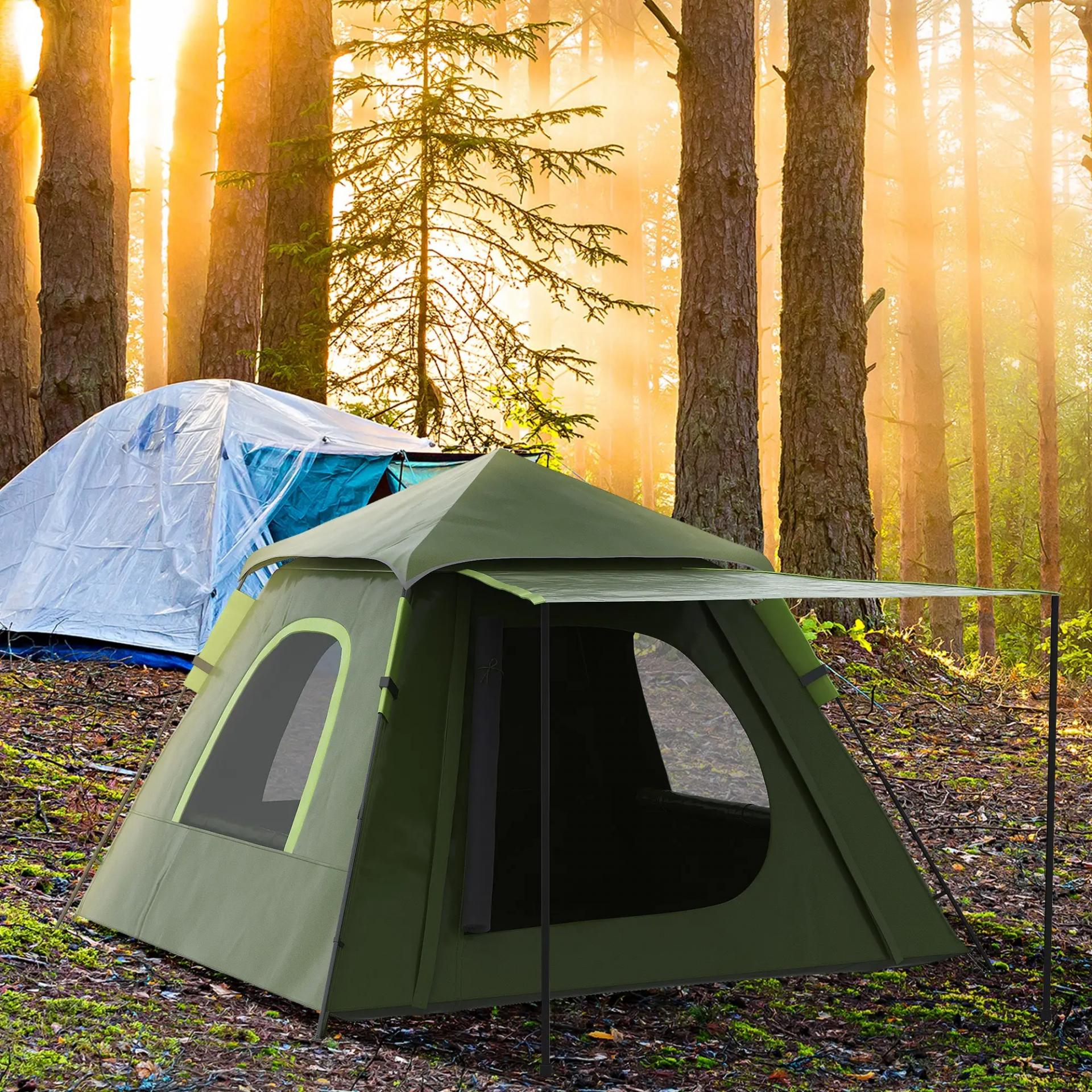 Tienda de Camping Pop-up para 2-3 Personas Impermeable 2000 mm con Bolsa de Trasporte 210x210x150 cm Verde