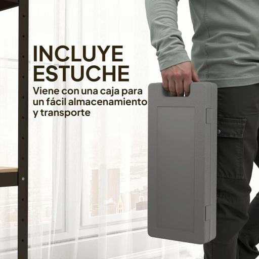 Juego de 6 Mancuernas Hexagonales de 1,5kg 1kg y 0,5kg con Revestimiento de PU con Maletín 43x18x7,5 cm Multicolor [3]