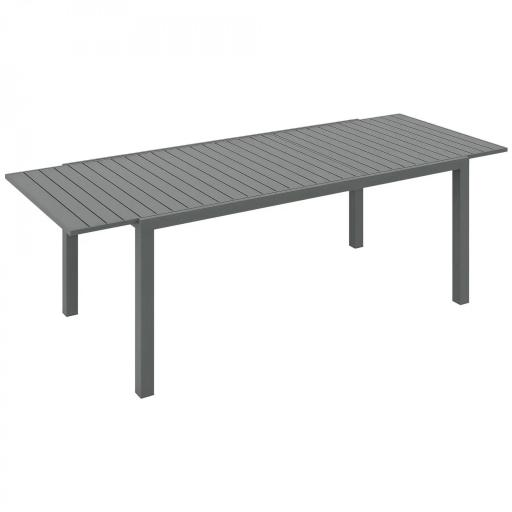 Mesa de Comedor Exterior Mesa de Terraza para 6 -8 Personas con Marco de Aluminio 180/240x94x73 cm Gris Oscuro [9]