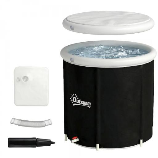 Bañera de Hielo 280L Bañera Hinchable Portátil para Recuperación de Atletas con Cubierta y Bomba Ø78x71 cm [10]