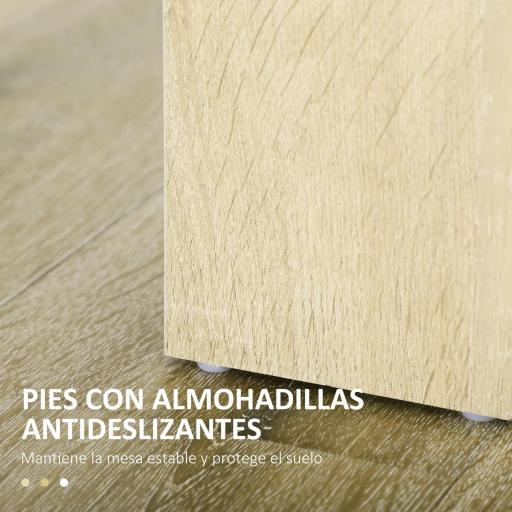 Mesa de Comedor para 4-6 Personas Rectangular de Melamina de Madera y Estilo Moderno 120x69x75 cm Roble [6]
