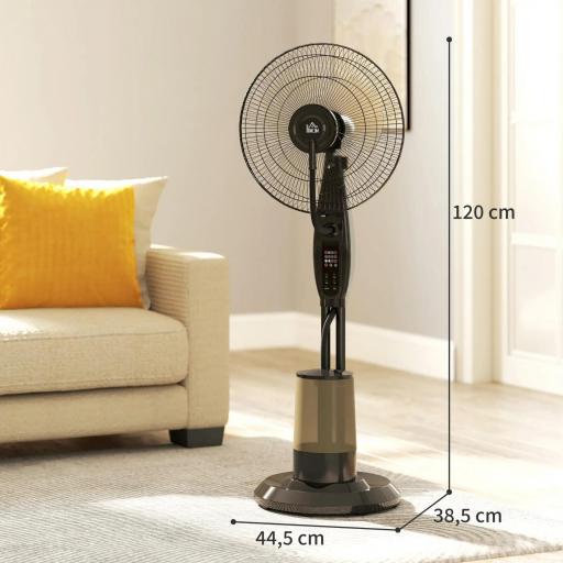 Ventilador Nebulizador de 3 Velocidades con Temporizador 3 Modos y Depósito 3,2L 44,5x38,5x120 cm Negro [1]