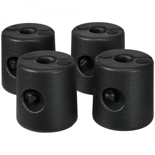 Pack de 4 Pesos para Carpas Plegables Soportes Rellenables con 8,7 kg de Agua o 12 kg de Arena Ø21,5/24x25,5 cm Negro [6]