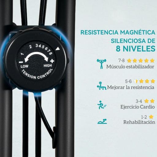 Bicicleta Estática Plegable Silenciosa con Resistencia Magnética Monitor LCD y Bandas para Brazos 43x97x109 cm Verde [3]