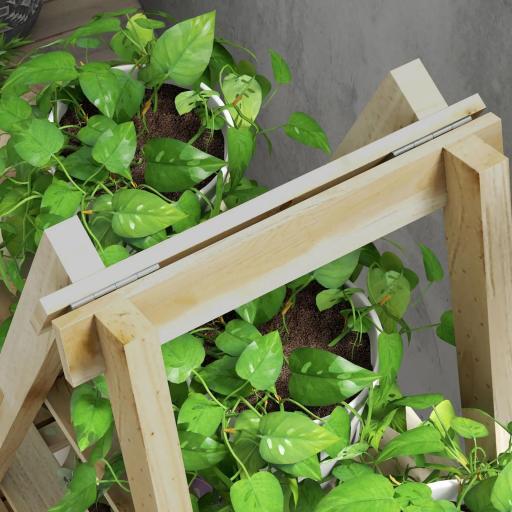 Soporte para Plantas Plegable de Madera Estantería para Macetas de 3 Niveles con Marco en A 100x36x112 cm Natural [7]