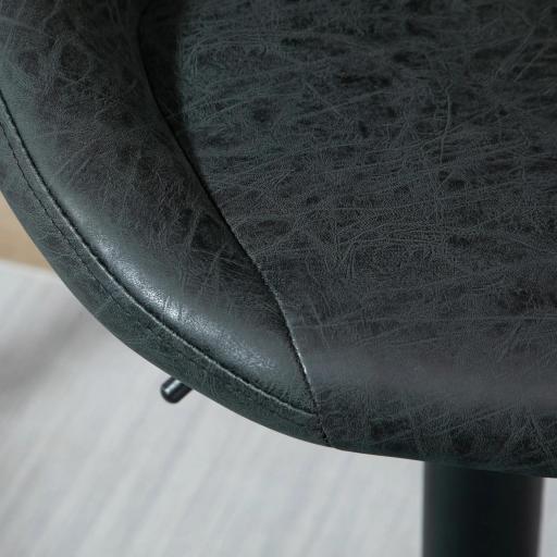 Conjunto de 2 Taburetes de Bar Giratorios con Altura Regulable Sillas Altas Modernas de Comedor con Base Redonda y Reposapiés 46x48x83-104 cm Negro [5]
