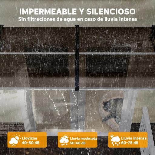 Marquesinas Exterior para Puertas y Ventanas 200x96 cm con Regleta de Aleación de Aluminio PP Policarbonato Marrón [6]