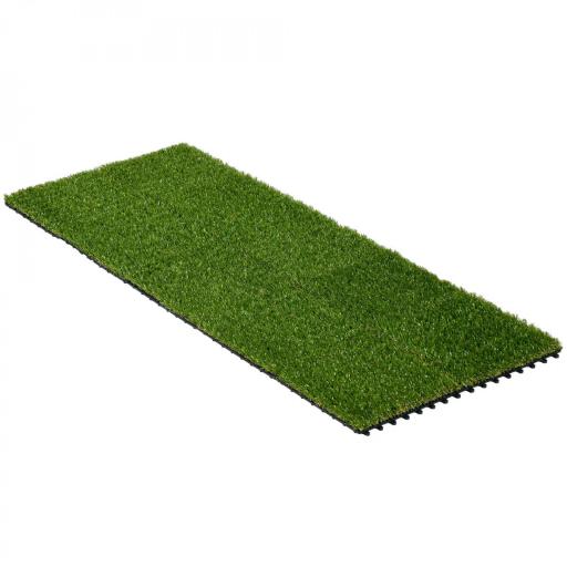 Césped Sintético de 10 Piezas Alfombra Césped Artificial 30x30 cm con Altura de Hierba 25 mm y Anti-UV Verde Oscuro [9]