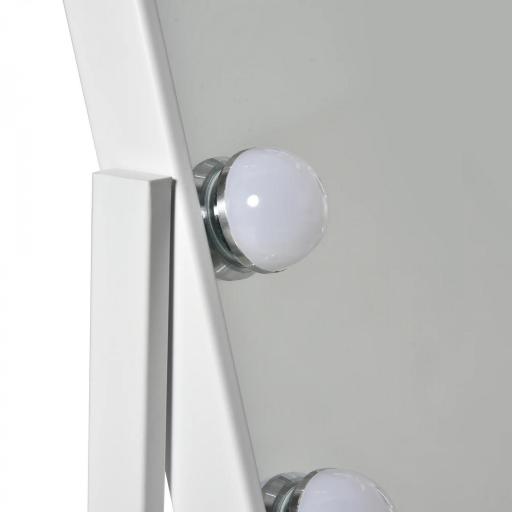 Espejo de Maquillaje con Luz Espejo Hollywood de Mesa con 12 LED 3 Modos y Luz Ajustable Pantalla Táctil y Función de Memoria para Dormitorio Baño 32,8x11x47,4 cm Blanco [6]