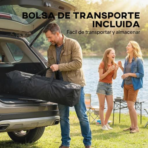 Carpa Plegable 3,5x3,5 m Pop-up con Altura Ajustable 3 Niveles Doble Techo Cierre Central y Bolsa UPF50+ Gris [6]