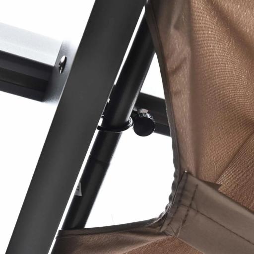 Pérgola de Aluminio 3x3m para Jardín Patio o Terraza con Techo Retráctil Tela Poliéster Resistente a Agua Marrón y Gris [6]